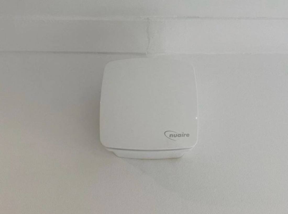 A Nuaire ventilation unit installed on an internal wall in a Bedford home to help reduce condensation